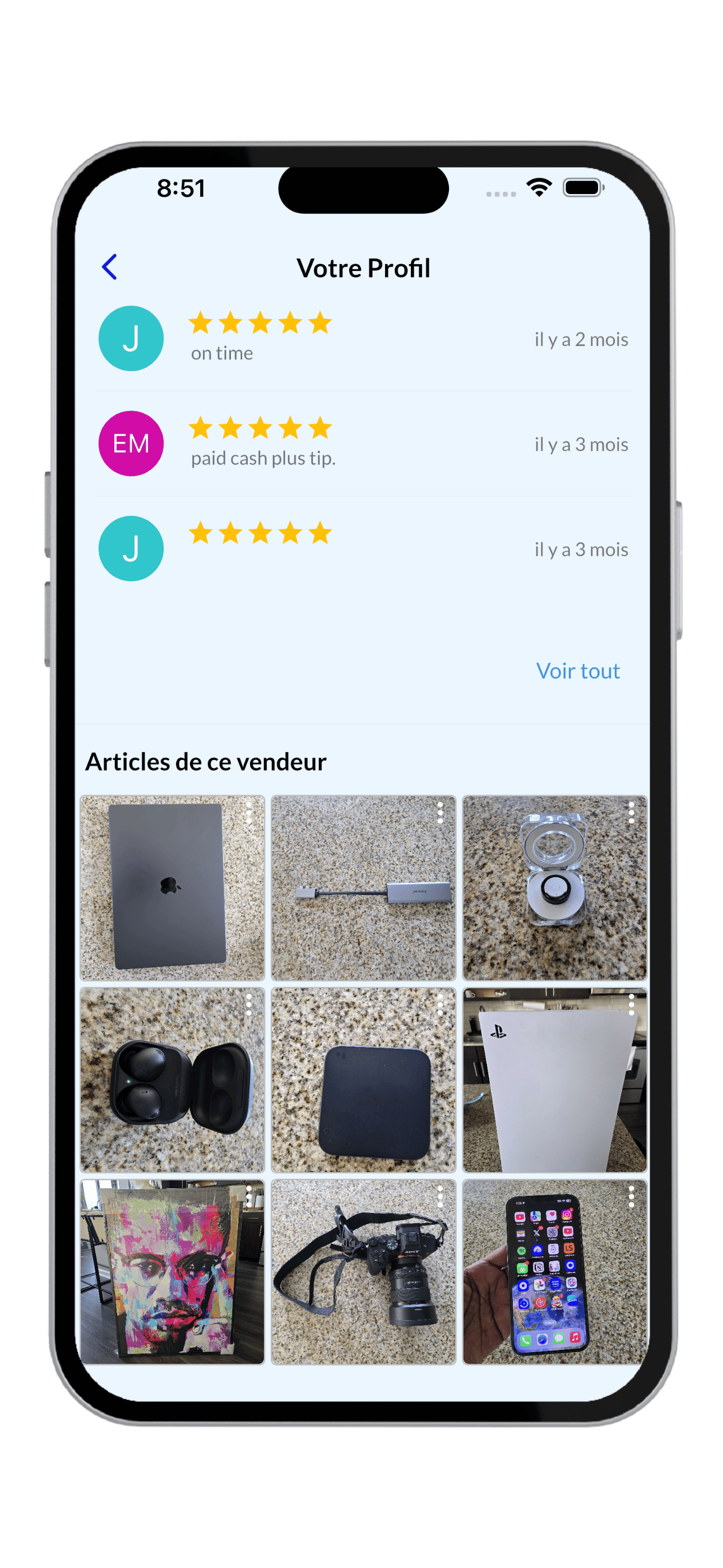 capture d'écran de l'application